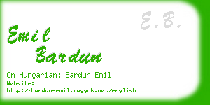 emil bardun business card